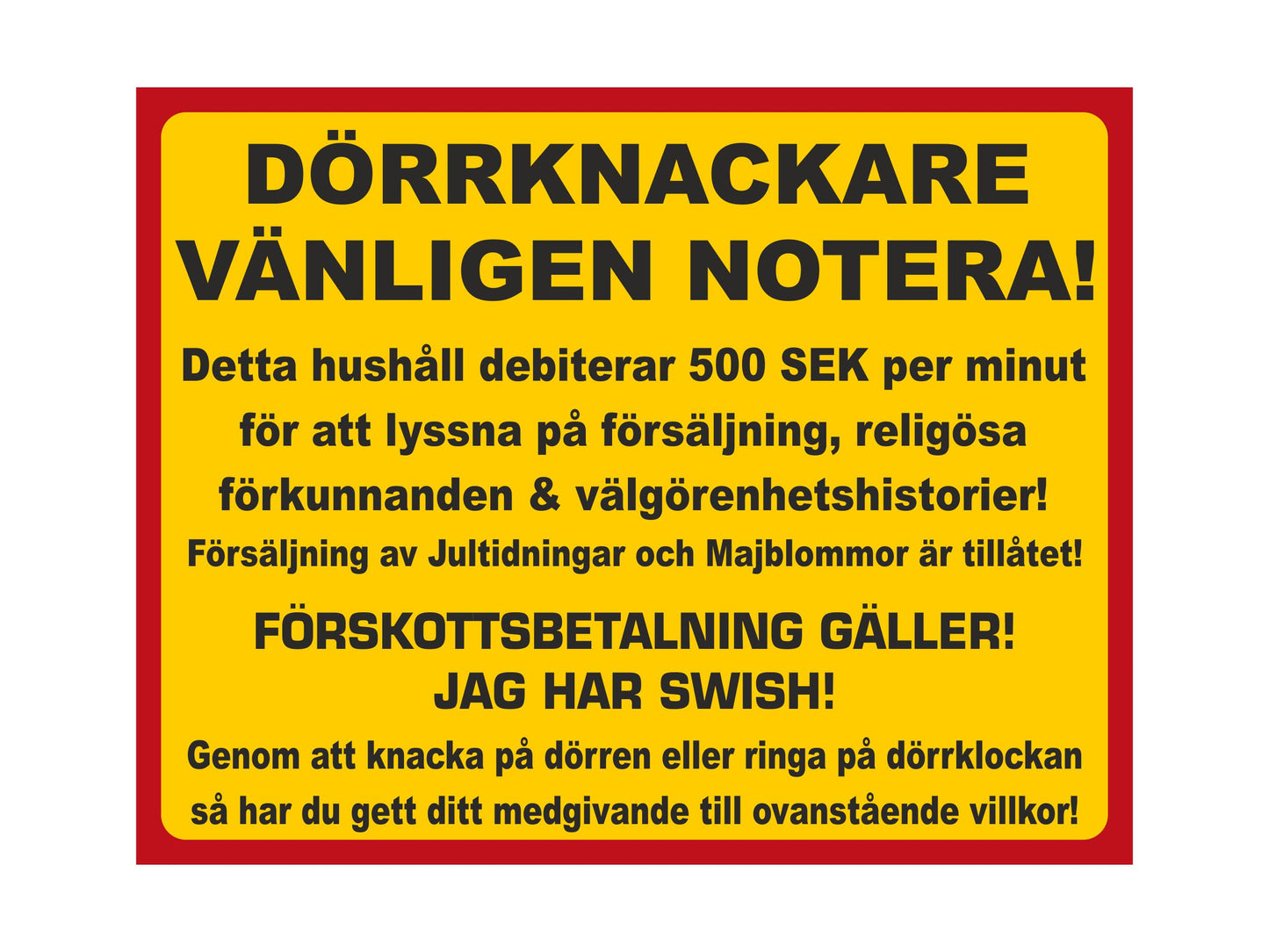 Dörrknackare vänligen notera