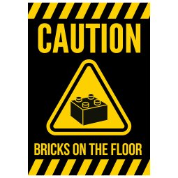Caution bricks on the floor