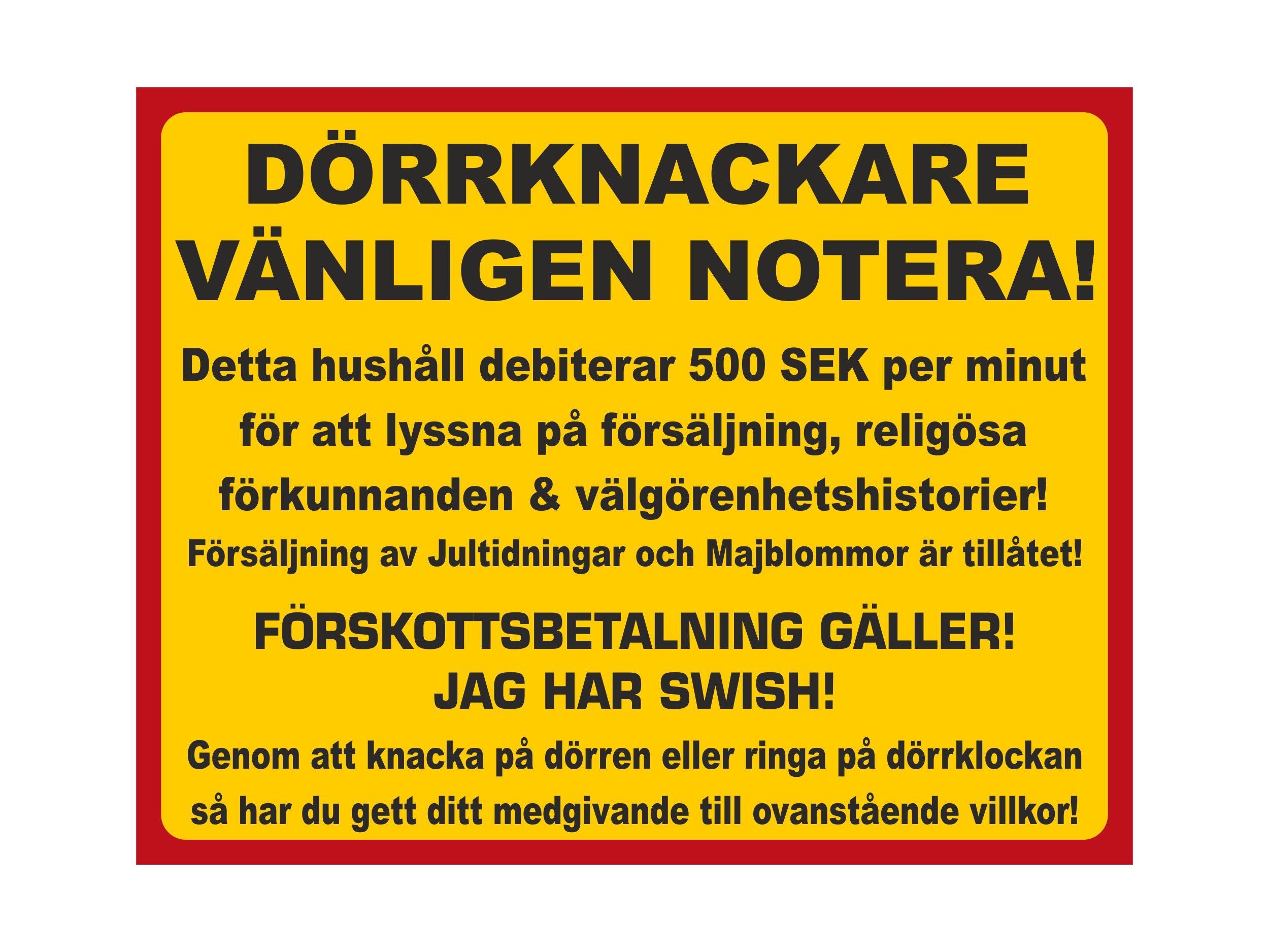 Dörrknackare vänligen notera