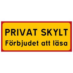 Privat skylt