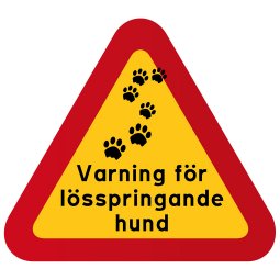 Varning för lösspringande hund